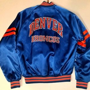 Vintage 80s Chalkline Denver Broncos Satin Jacket
